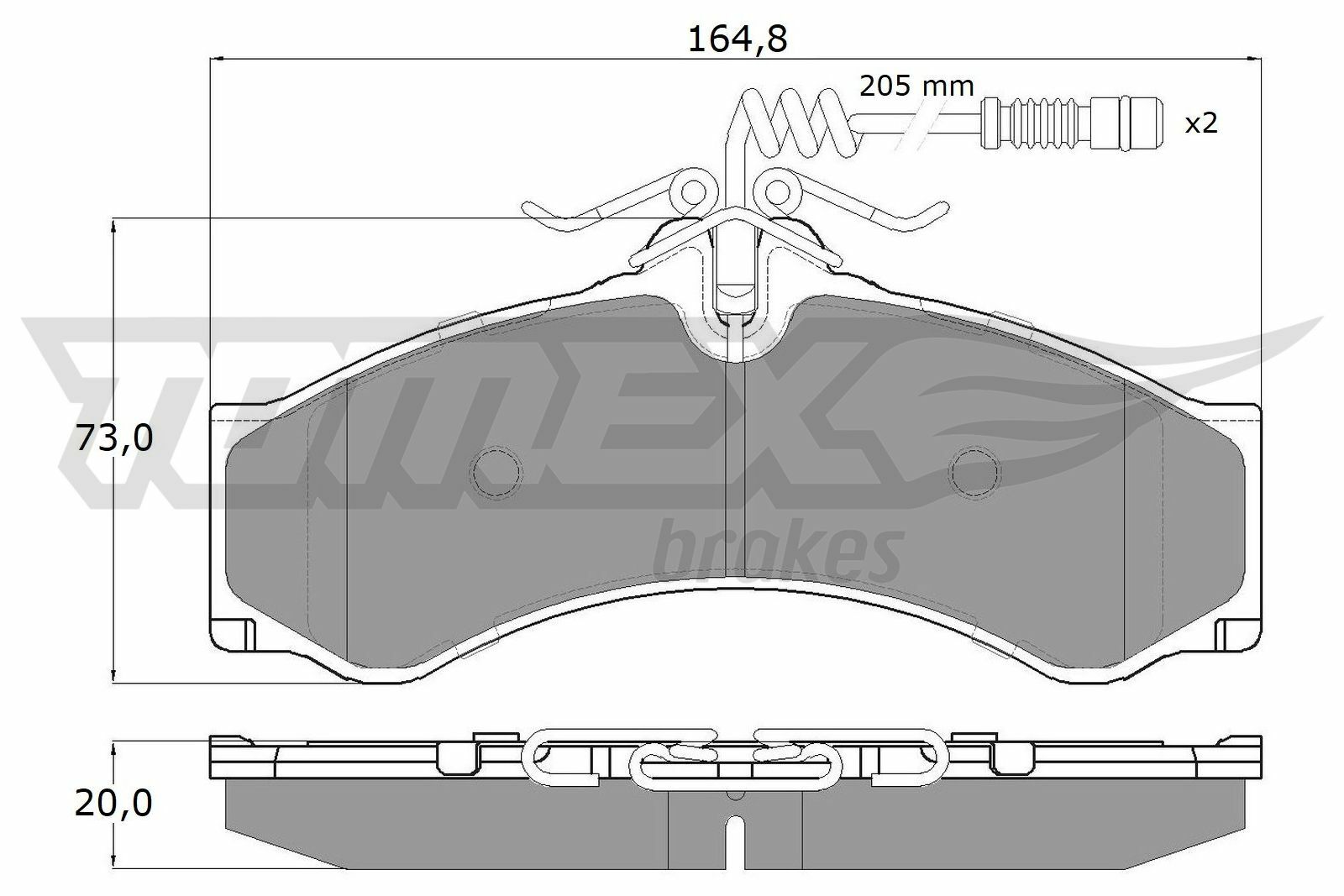 Sada brzdových destiček, kotoučová brzda TOMEX Brakes